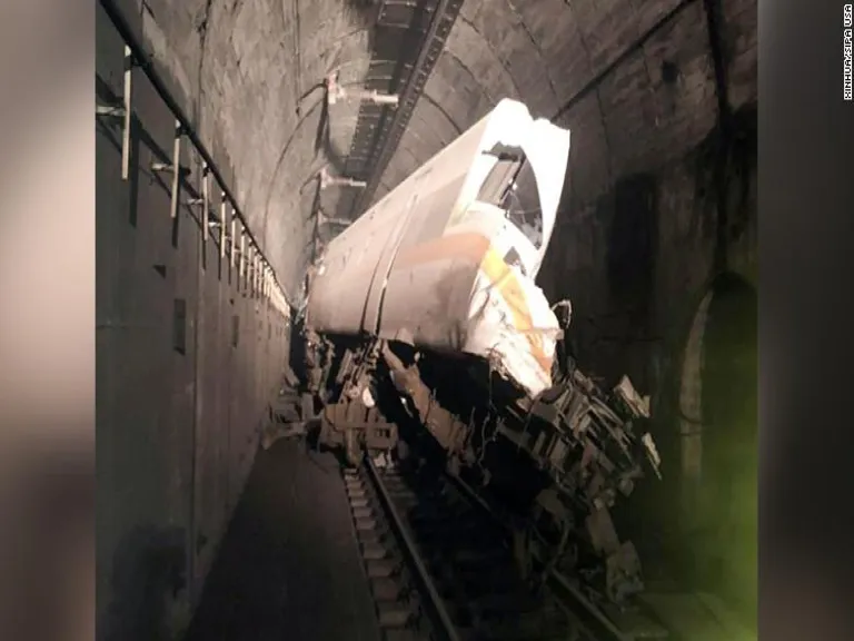 video, a man can be heard saying, "Our train hit the truck. Where is this place? Qingshui Tunnel, the accident happened at Qingshui Tunnel.
